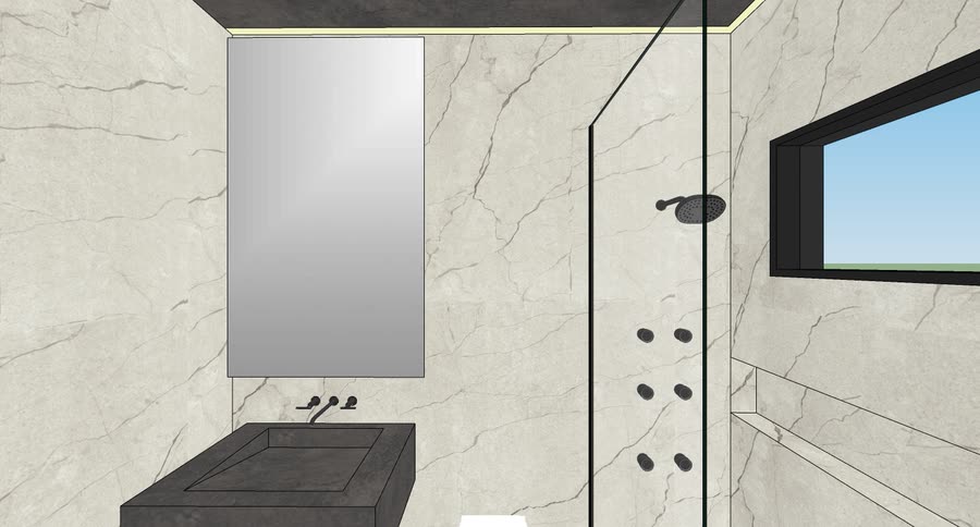 Guest bathroom, first presentation, view 3