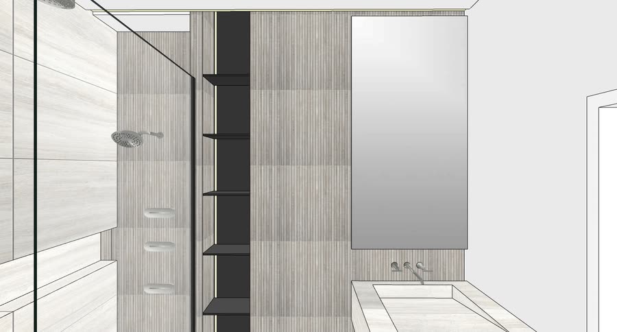 Pool bath bathroom, first presentation, view 2