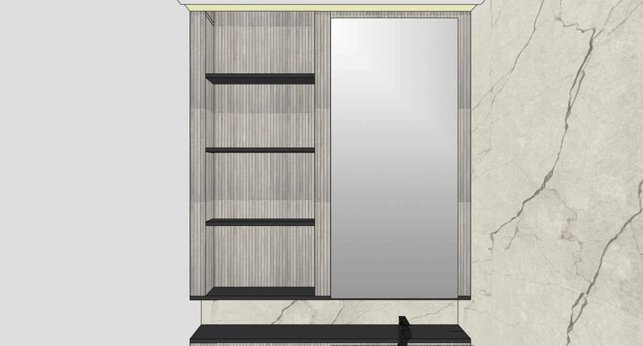 Powder bathroom, first presentation, view 3