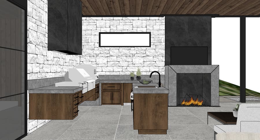 Outdoor kitchen option two A, frame 1