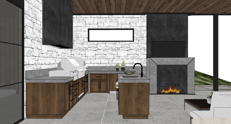 Outdoor kitchen option two B, frame 1