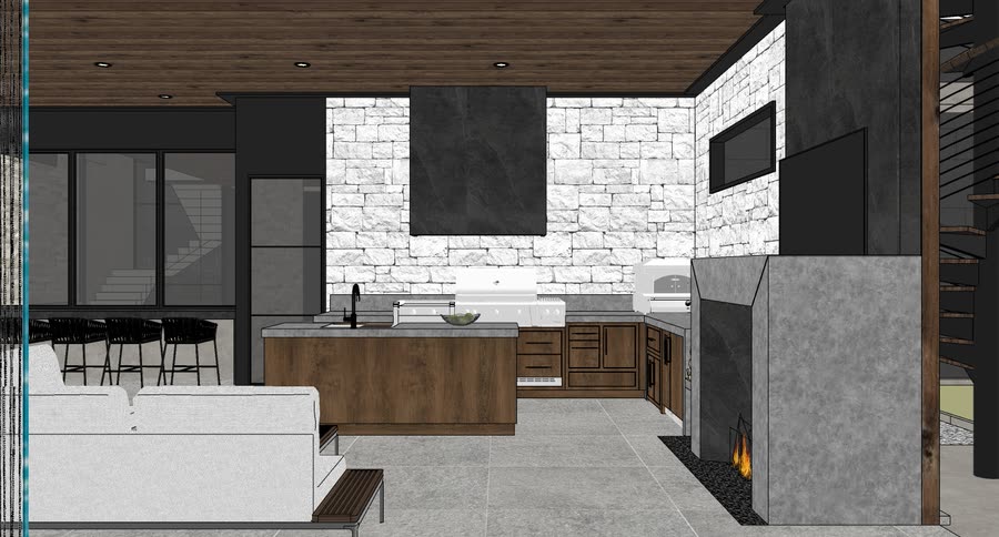 Outdoor kitchen option two B, frame 2