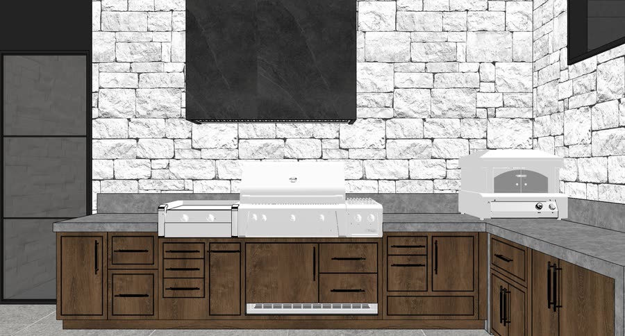 Outdoor kitchen option two B, frame 3