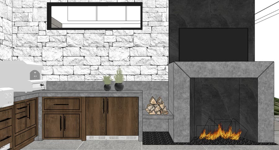 Outdoor kitchen option two B, frame 4