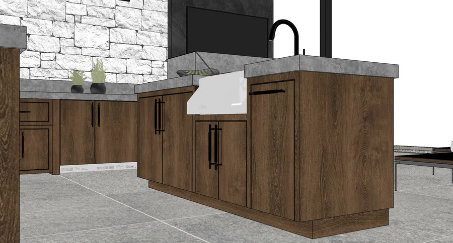 Outdoor kitchen option two B, frame 5