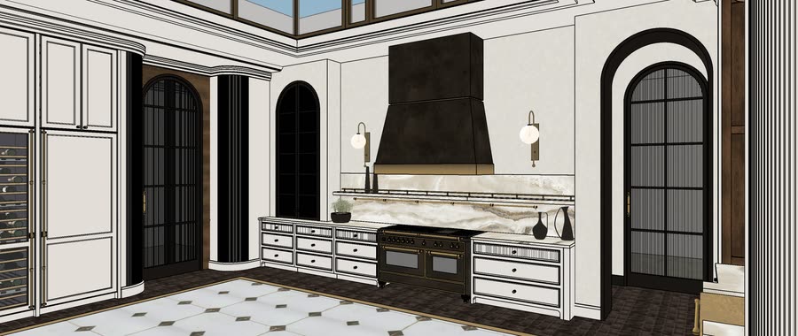 Chapter House, first drafts of the kitchen, frame 3