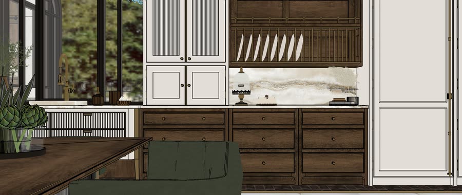 Chapter House, first drafts of the kitchen, frame 4