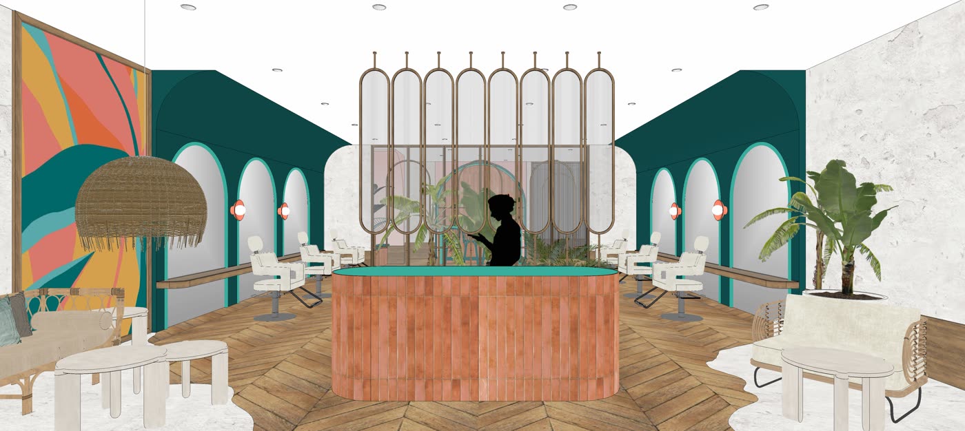Shopfront option B seen from inside the lounge