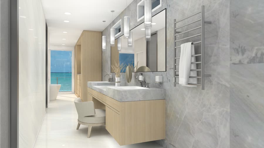 Third floor bathroom, renderings, frame 4