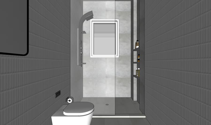 Bathrooms, drafts one, frame 6