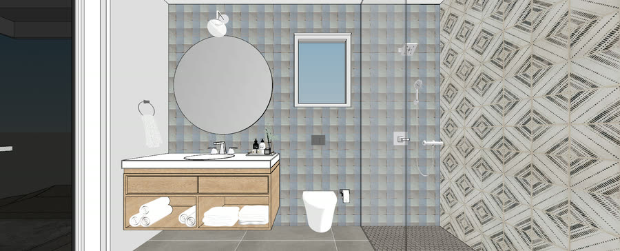 Bathrooms, drafts three, frame 2