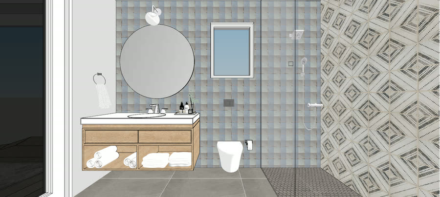 Bathrooms, drafts four, frame 2