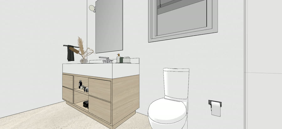 Bathrooms, drafts five, frame 4