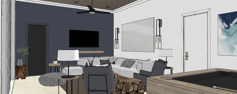 Lower level, drafts one, frame 1