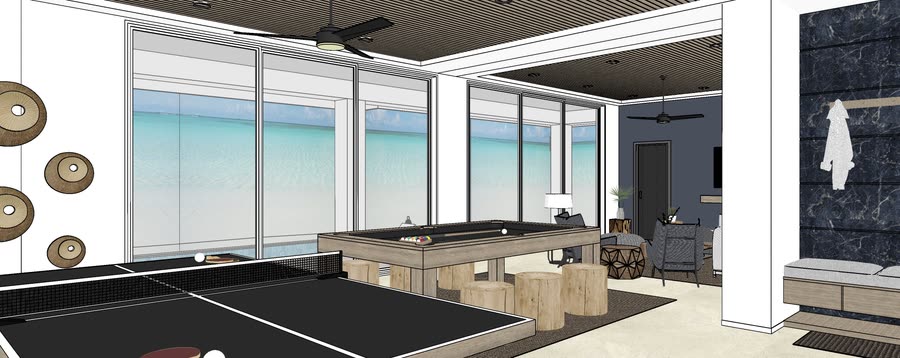 Lower level, drafts one, frame 2